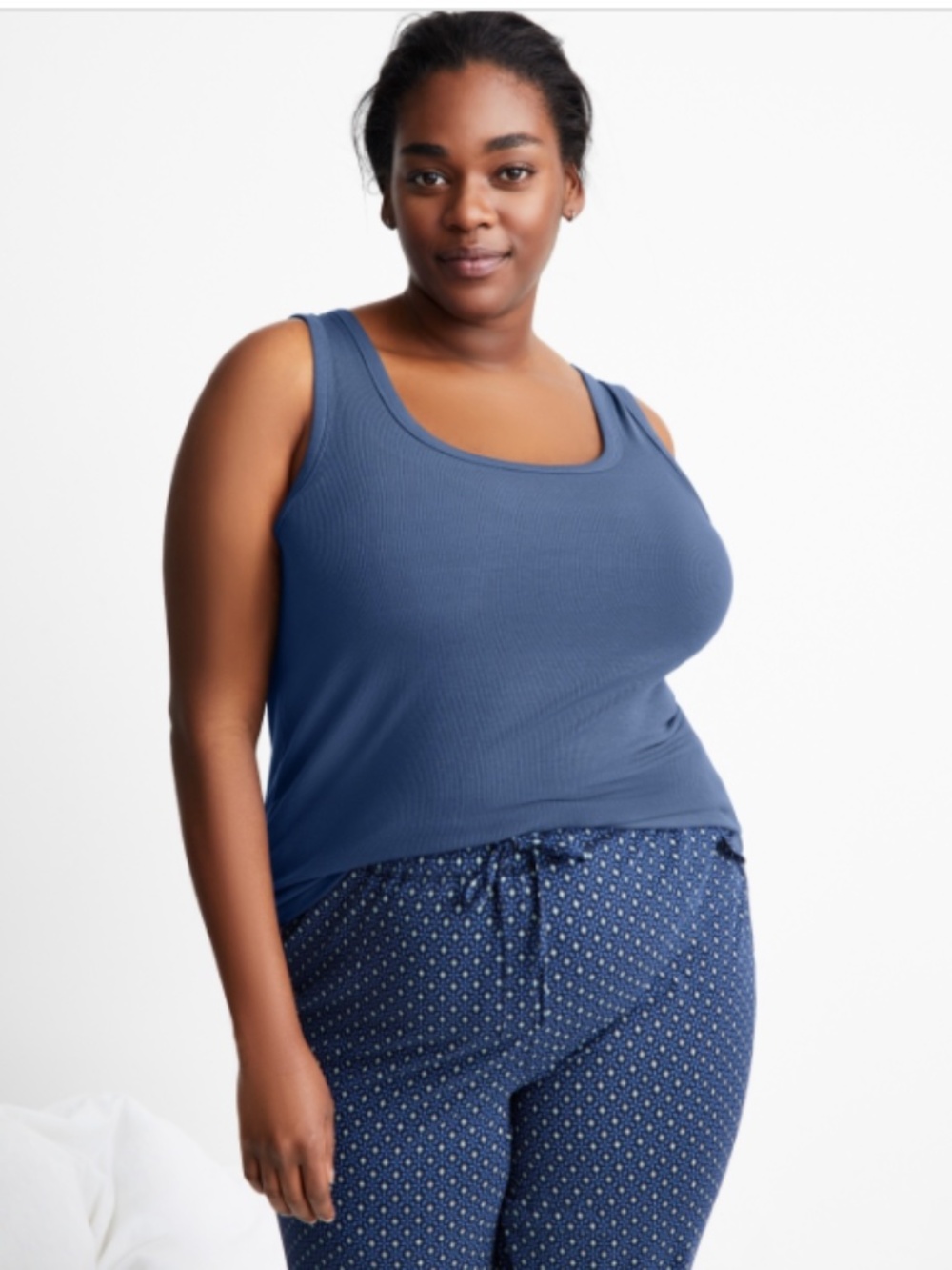 State of Day Women's Ribbed Modal Sleep Tank Top XXL Nightfall